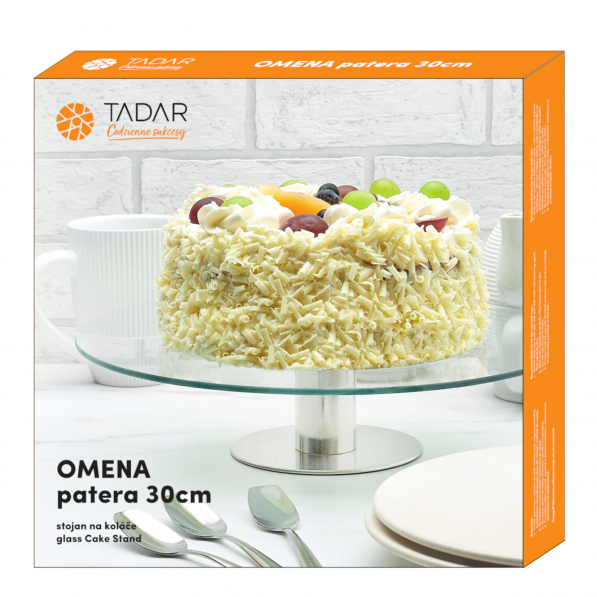 Patera stała na ciasto szklana TADAR OMENA 30 cm