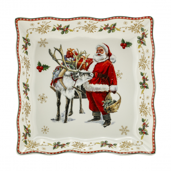 Patera stała na owoce porcelanowa MAGIC CHRISTMAS 22,5 x 22,5 cm