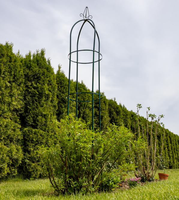 Pergola ogrodowa stalowa OBELISK ZIELONA 190 x 40 cm