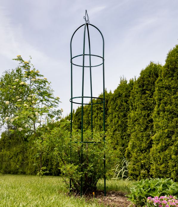 Pergola ogrodowa stalowa OBELISK ZIELONA 190 x 40 cm