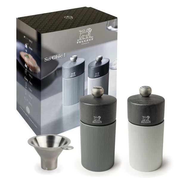PEUGEOT Carbone 12 cm - młynki do soli i pieprzu aluminiowe ręczne