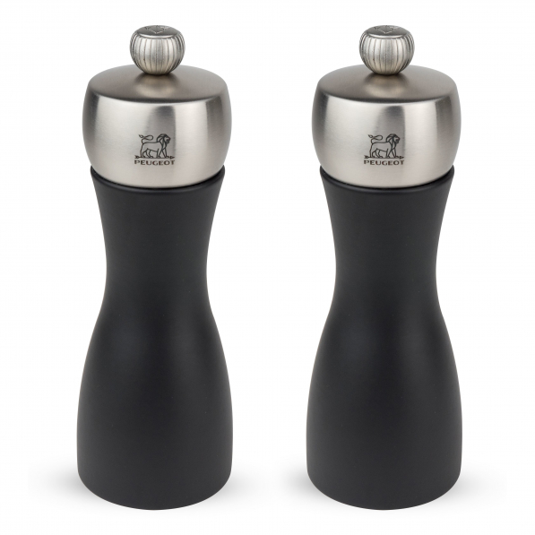 PEUGEOT Fidji 15 cm 2 szt. czarny - młynki do soli i pieprzu drewniane ręczne 