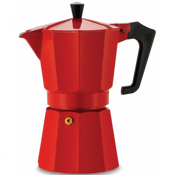 PEZZETTI Italexpress na 6 filiżanek espresso (6 tz) czerwona - kawiarka aluminiowa ciśnieniowa
