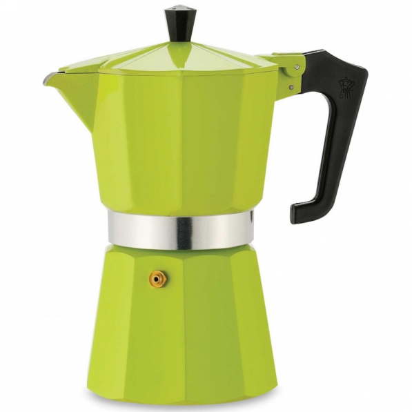PEZZETTI Italexpress na 6 filiżanek espresso (6 tz) zielona - kawiarka aluminiowa ciśnieniowa