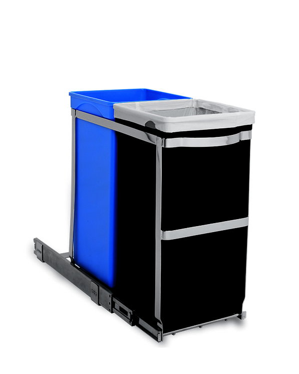 Plastikowy kosz na śmieci SIMPLEHUMAN PULL OUT RECYCLER 35L