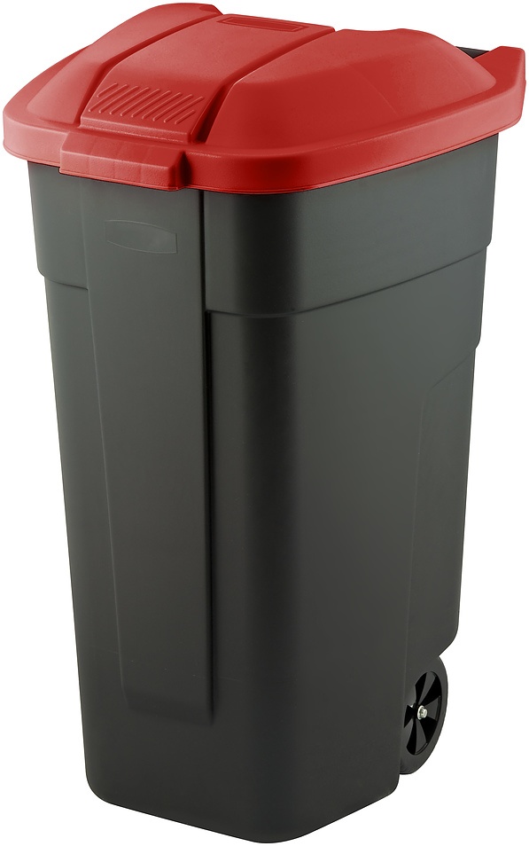 Kosz na śmieci plastikowy CURVER CONTAINER CZERWONY 110 l