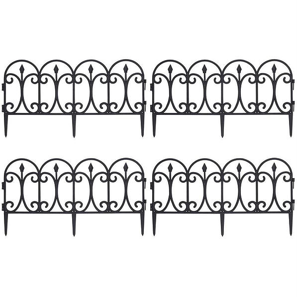 Płotek ogrodowy plastikowy PALISADA CZARNY 60 x 30 cm 4 szt