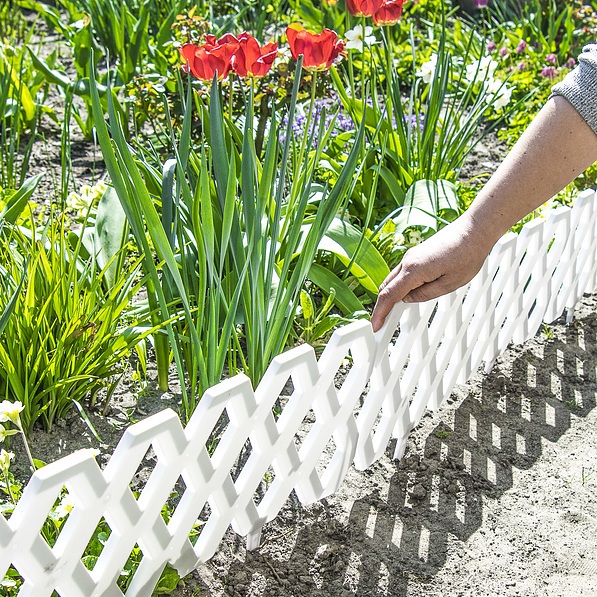 Płotki ogrodowe plastikowe FENCE BIAŁE 4 szt.