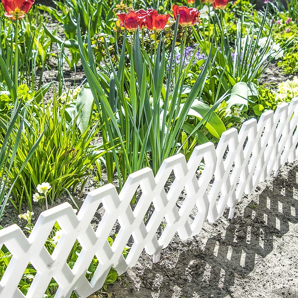 Płotki ogrodowe plastikowe FENCE BIAŁE 4 szt.