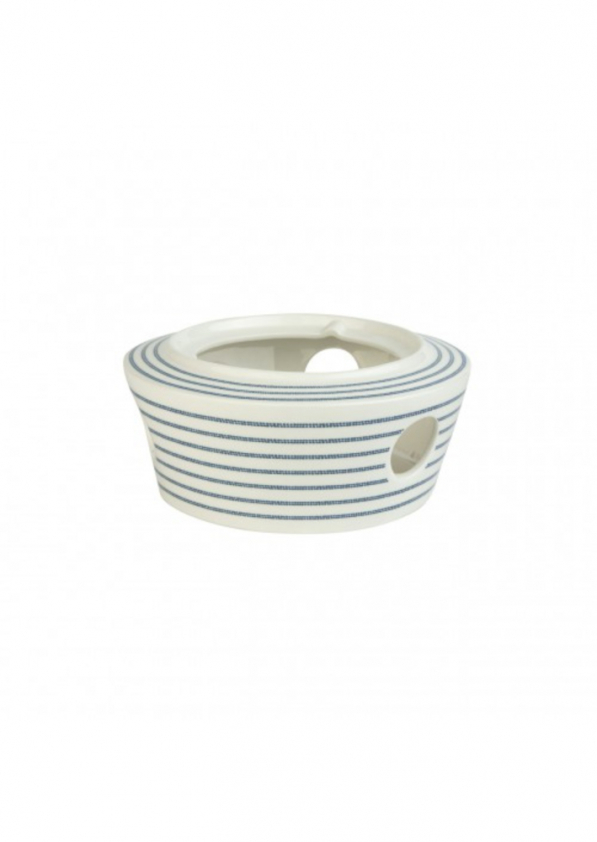 Podgrzewacz do dzbanka porcelanowy LAURA ASHLEY INDIGO CANDY STRIPE BIAŁY