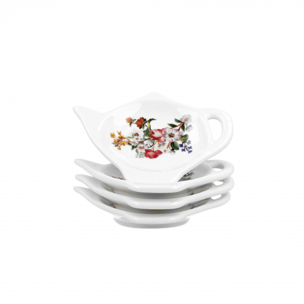 Podkładki porcelanowe na torebki od herbaty DUO VINTAGE FLOWERS 4 szt.