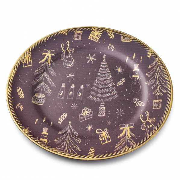 Podtalerz na stół MONDEX BLANCHE FESTIVE OKRĄGŁY 33 cm