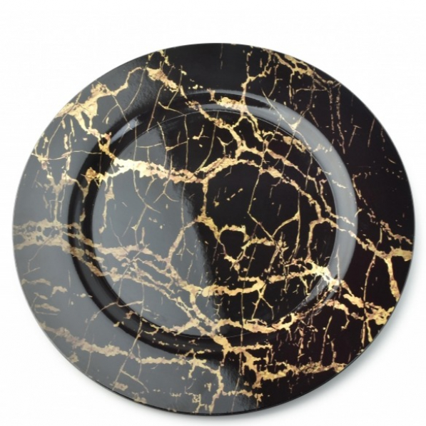 Podtalerz na stół MONDEX BLANCHE GOLDEN MARBLE 33 cm