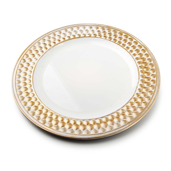 Podtalerz na stół plastikowy BLANCHE OLD GOLD BIAŁY 33 cm