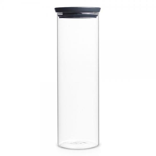 BRABANTIA Log 1,9 l grafitowy - słoik / pojemnik na makaron spaghetti szklany hermetyczny