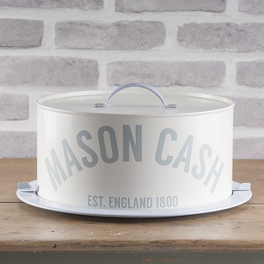 MASON CASH Bakewell biały 34 cm - pojemnik na ciasto stalowy