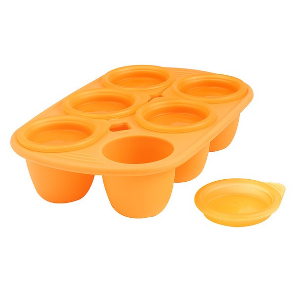 MASTRAD Baby pomarańczowy - pojemnik na jedzenie dla dzieci silikonowy
