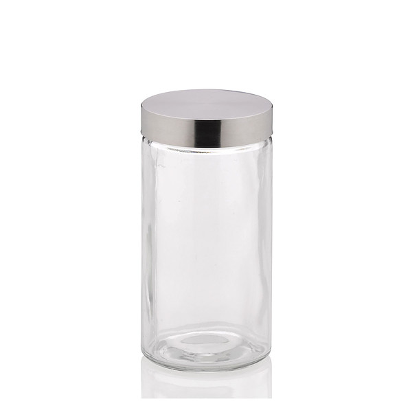 KELA Bera 1,7 l szary - słoik / pojemnik na produkty sypkie szklany z pokrywką