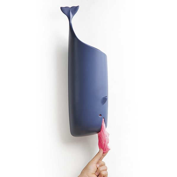QUALY Moby Whale niebieski - Pojemnik na reklamówki plastikowy 