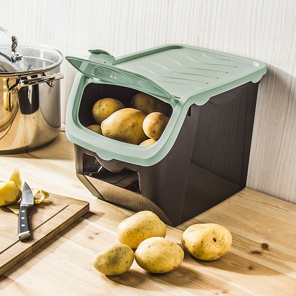 Pojemnik na ziemniaki lub cebulę plastikowy STORAGE BOX MIĘTOWY 12 l