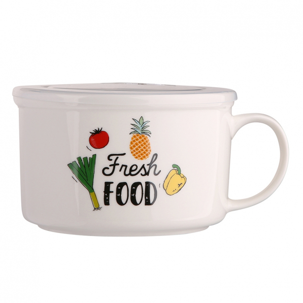 Lunch box / Pojemnik na zupę hermetyczny ceramiczny z łyżkami FRESH FOOD 0,68 l (21 el.)