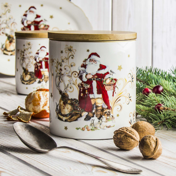 Pojemnik na żywność porcelanowy MIKOŁAJ I RENIFER 1,3 l