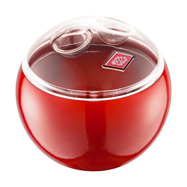 WESCO Mini Ball czerwony - pojemnik na produkty sypkie stalowy z pokrywką