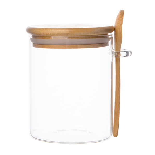 Słoik / Pojemnik szklany na produkty sypkie z pokrywką i łyżką BOROSILIKAT 0,49 l