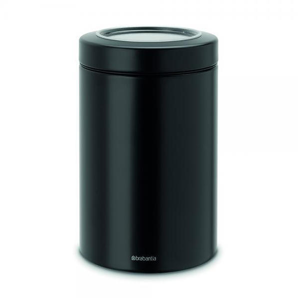 BRABANTIA Passion czarny 1,4 l (484582) - puszka / pojemnik na żywność stalowa z okienkiem