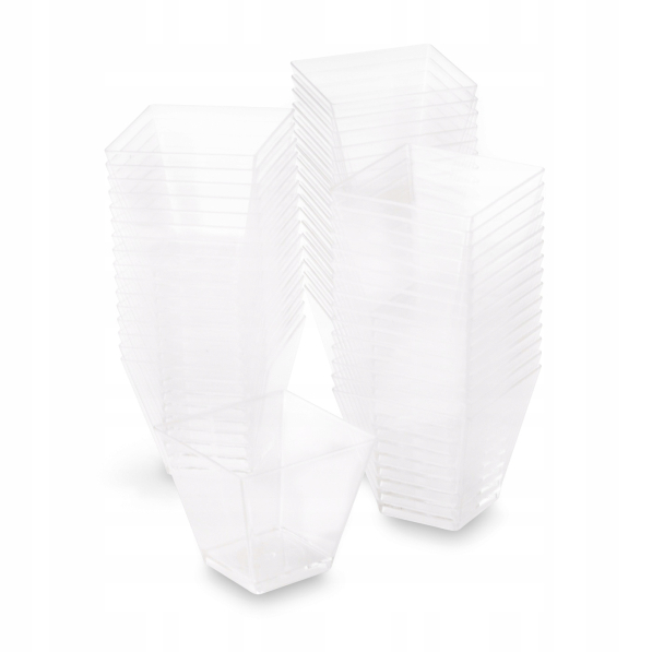 Pojemniki na desery / finger food plastikowe wielorazowe TADAR 120 ml 50 szt.