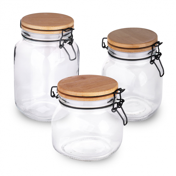 Zestaw pojemników na żywność szklanych JAR 3 szt.