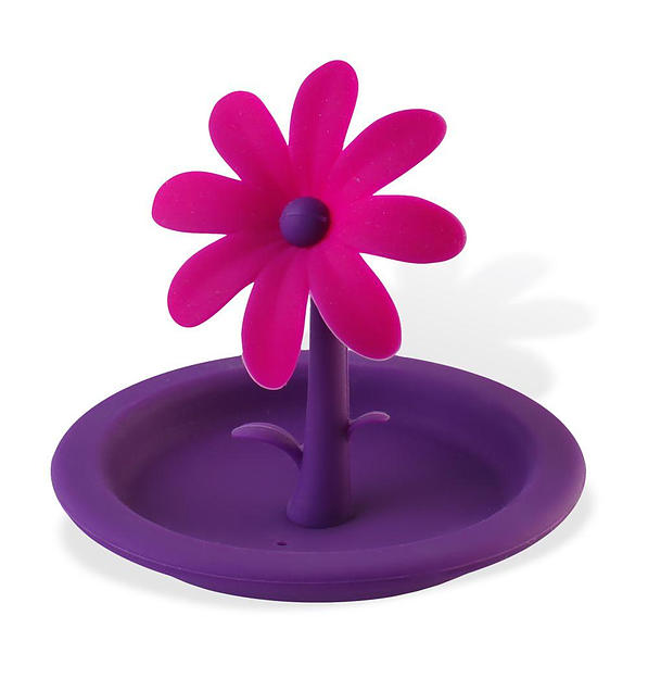 VIALLI DESIGN Livio Flower fioletowa 9 cm - pokrywka na kubek silikonowa