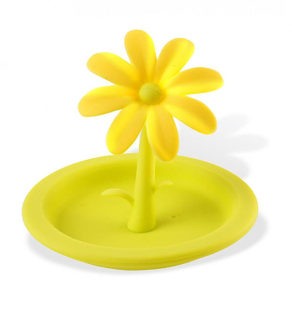 VIALLI DESIGN Livio Flower limonkowa 9 cm - pokrywka na kubek silikonowa