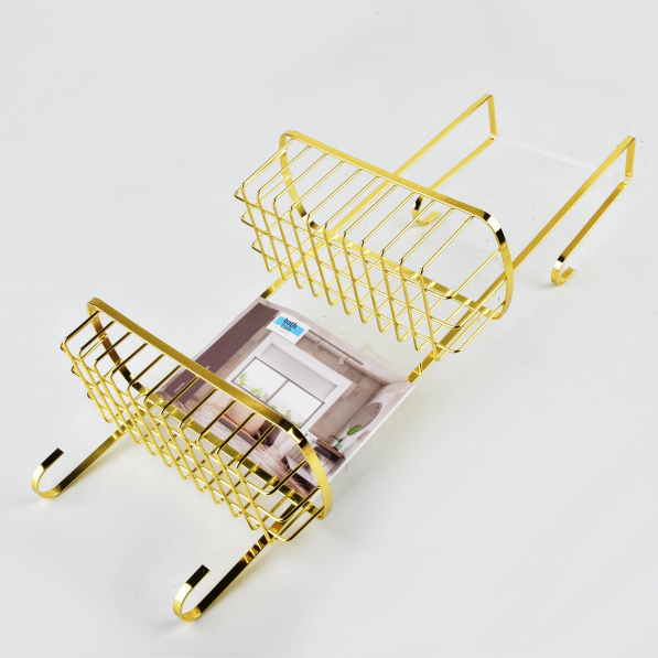 Półka łazienkowa 2 - poziomowa metalowa BATHLAB CARL ZŁOTA 53 cm