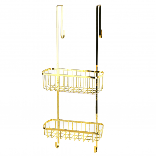 Półka łazienkowa 2 - poziomowa metalowa BATHLAB CARL ZŁOTA 53 cm