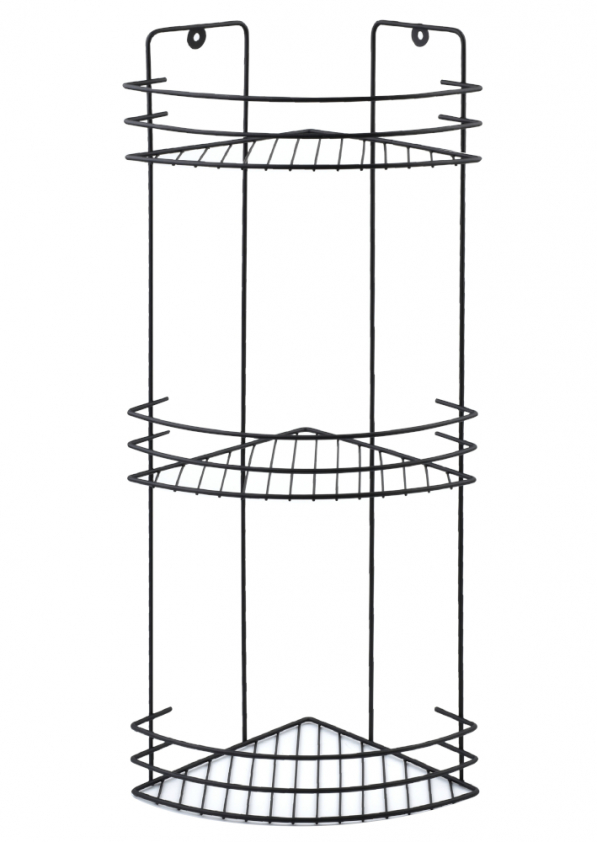 Półka łazienkowa 3-poziomowa metalowa BATHLAB CARL CZARNA MATOWA 58 cm