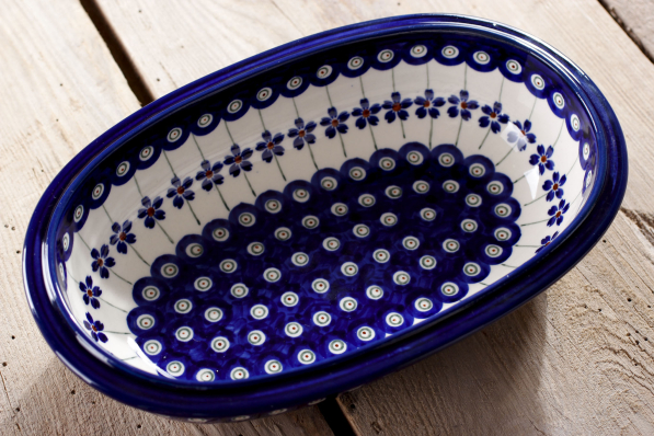 Półmisek Ceramika Bolesławiec 25 x 15,5 cm - dek. 166A (drugi gatunek)