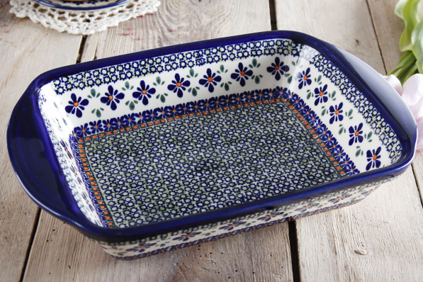 Półmisek Ceramika Bolesławiec 35,5 x 23 cm - dek. DU60 (drugi gatunek)