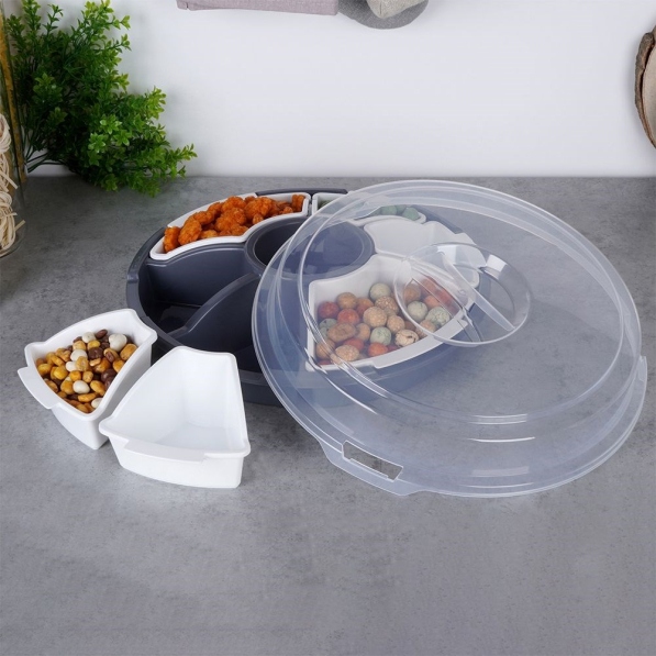 Półmisek dzielony z pokrywką EXCELLENT HOUSEWARE 33 cm