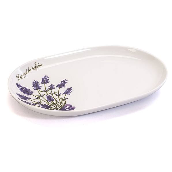 Półmisek porcelanowy LUBIANA LAWENDA BIAŁY 33 x 23 cm