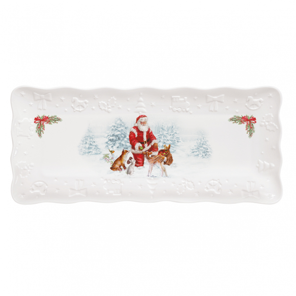 Półmisek porcelanowy X-MASS SANTA BIAŁY 35,5 x 15,5 cm