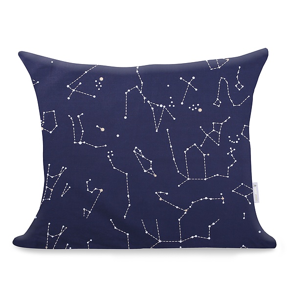 Poszewki na poduszkę ozdobne dwustronne z satyny bawełnianej DECOKING DUCATO CONSTELLATION GRANATOWE 50 x 60 cm 2 szt.