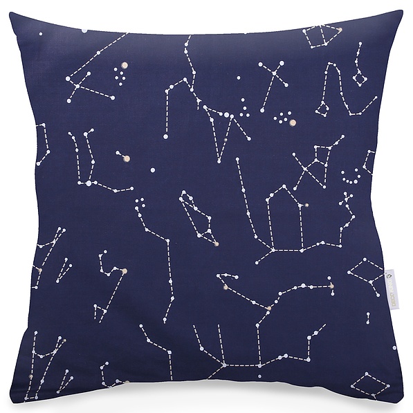 Poszewki na poduszkę ozdobne dwustronne z satyny bawełnianej DECOKING DUCATO CONSTELLATION GRANATOWE 40 x 40 cm 2 szt.