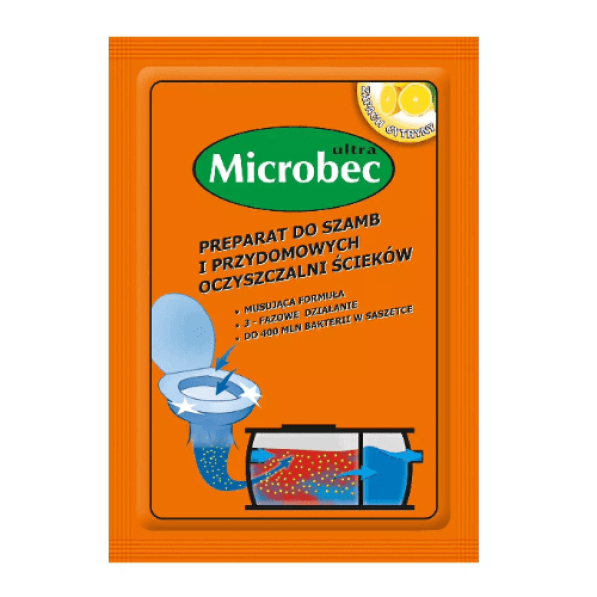 BROS Microbec Ultra 25 g - preparat / proszek do szamb o zapachu cytryny