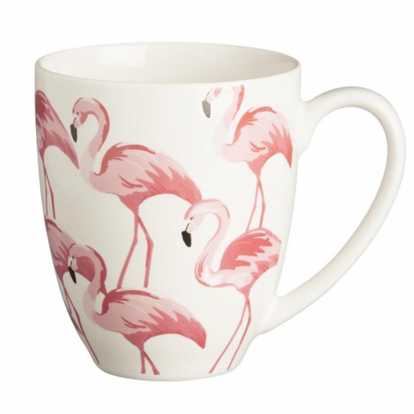 PRICE AND KENSINGTON Pink Flamingo 380 ml biały - kubek porcelanowy