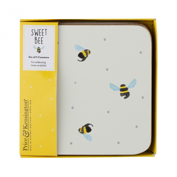 PRICE AND KENSINGTON Sweet Bee 4 szt. - podkładki pod kubek korkowe