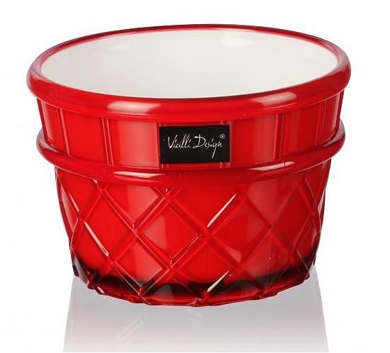 VIALLI DESIGN Livio Gelato czerwony 265 ml - pucharek do lodów i deserów plastikowy
