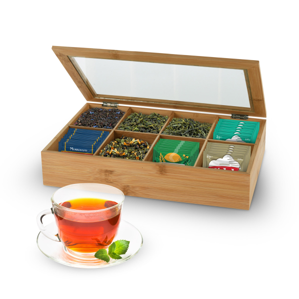 Pudełko na herbatę w saszetkach / Herbaciarka bambusowa 32 x 20 cm