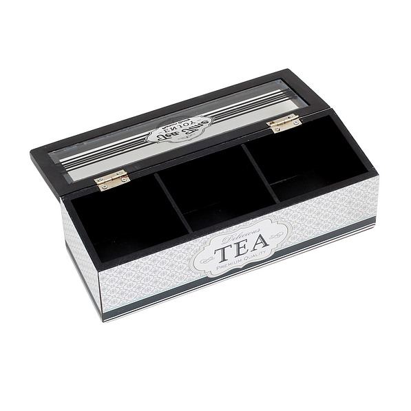 Pudełko / Skrzynka na herbatę drewniana TEA ENJOY 22,5 x 8 cm