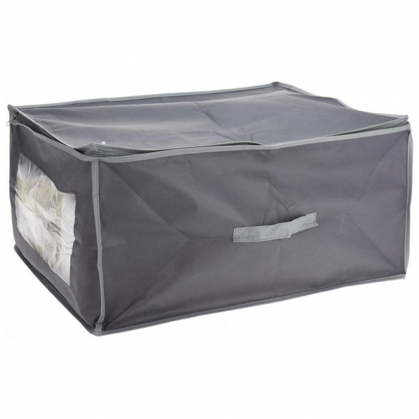 Pudełko do przechowywania pościeli materiałowe LINEN GREY 60 x 45 x 30 cm